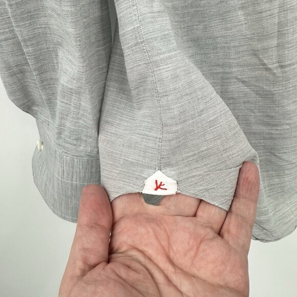 ISAIA NAPOLI dress shirt long sleeve designer made in italy gray 17.5 44 - Picture 4 of 8
